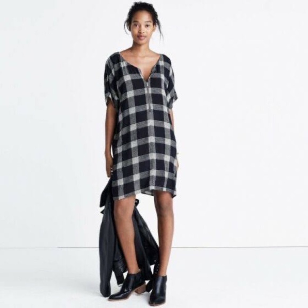 🦋 Madewell Buffalo Plaid Shift Dress